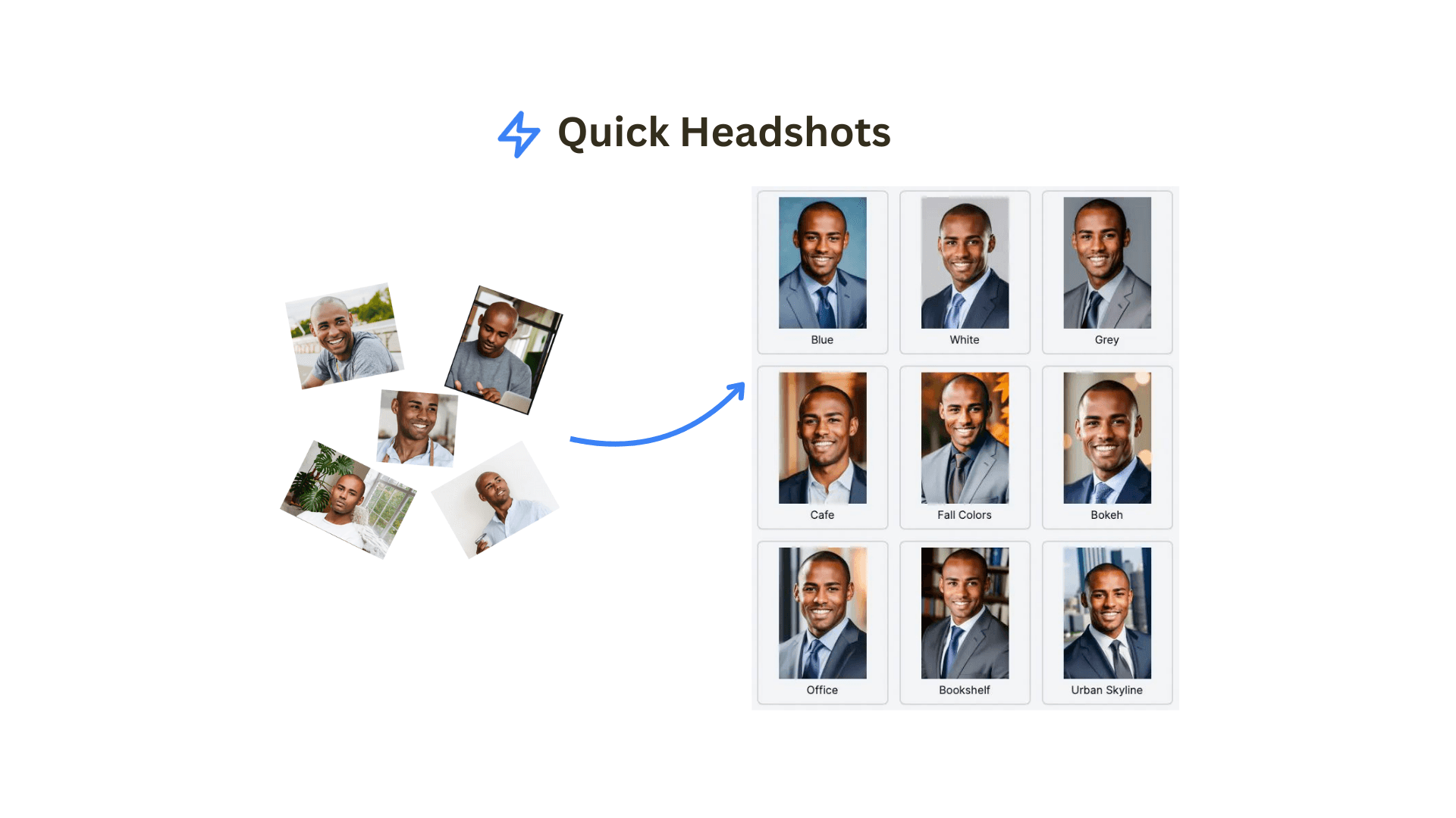 Quick Headshots AI transformation example